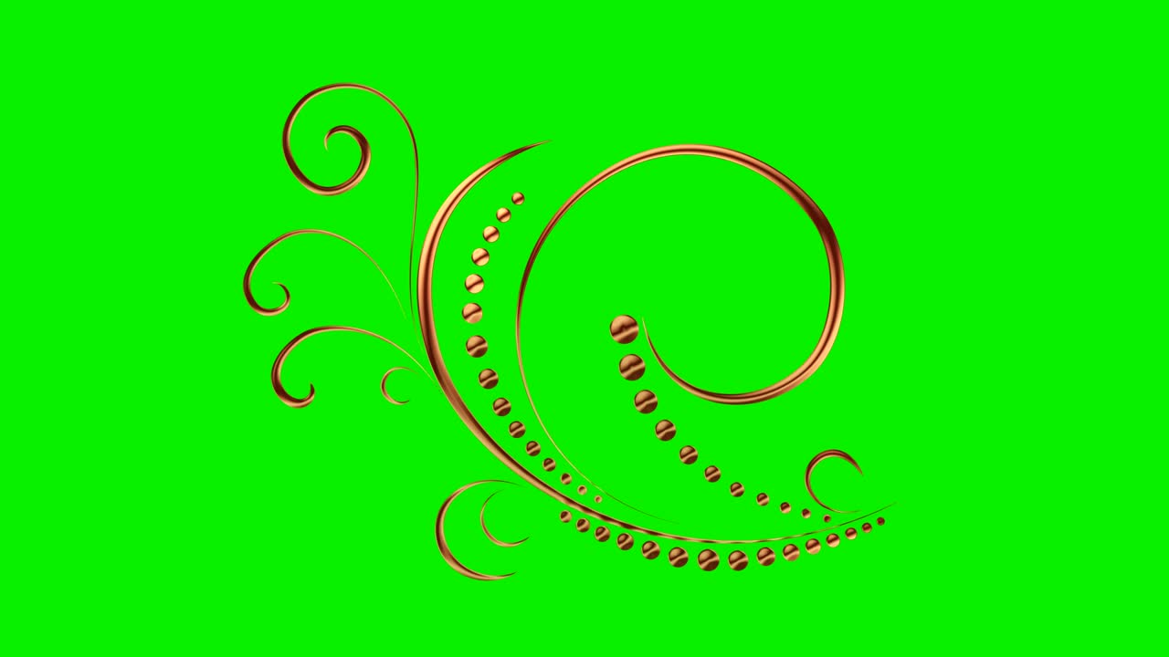 Elemento animato romantico e pittoresco in rame su green screen con Matte 11