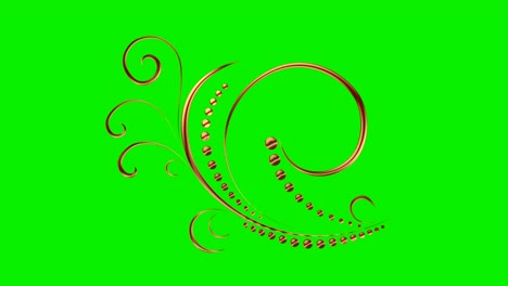 animated romantic picturesque copper element at green screen with matte 11