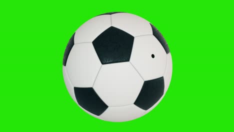 soccer ball spinning loop on chroma key green screen