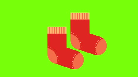 animación de unos calcetines en un fondo de pantalla verde