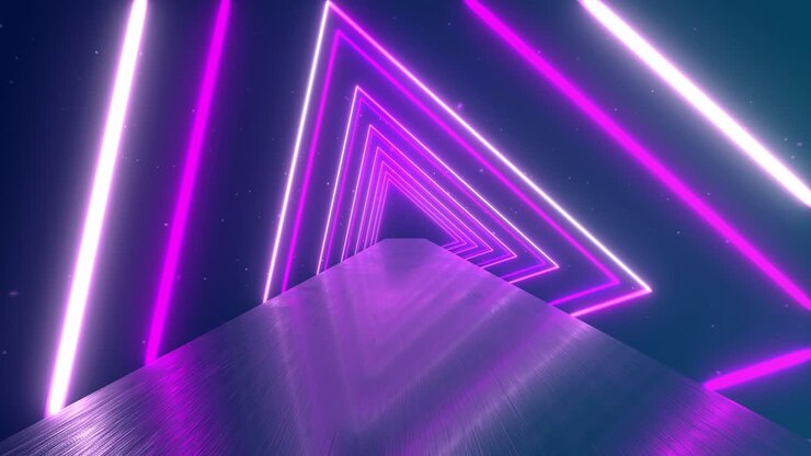 Neon Tunnel with Pink and Purple Lights