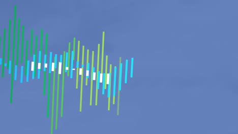 animation of multicolored lines forming graphs over blue background