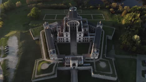 aerial view of mir castle ruins in belarus