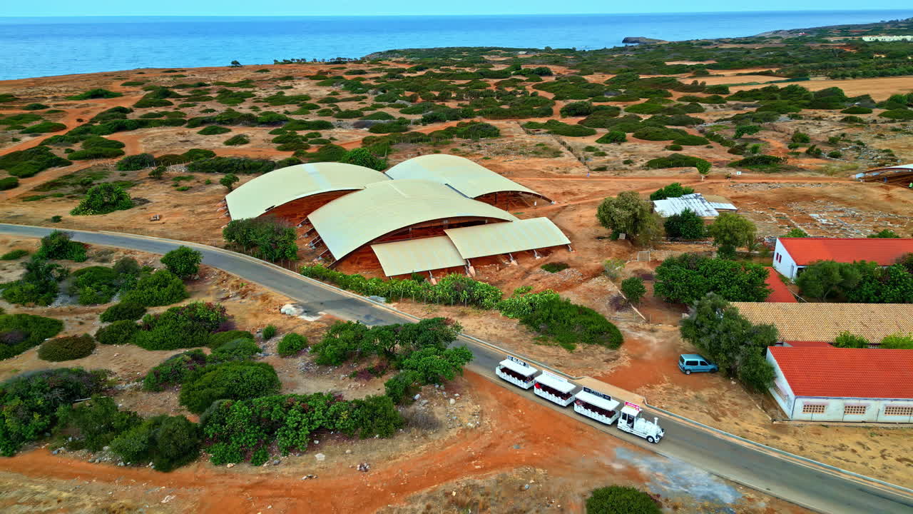 Historical ancient site - tourist attraction site in Crete island, Greece, aerial view