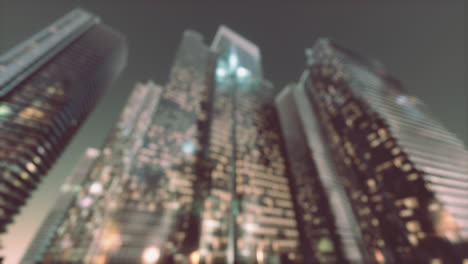 abstract blurred bokeh at night of city as for business district background