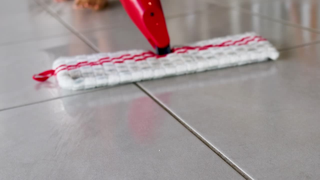 Cleaning Tile Floor with a Steam Mop