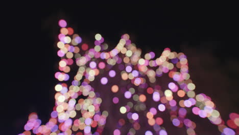 blurry colorful christmas lights with circular bokeh on tree