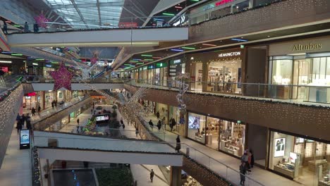 modern shopping mall with christmas decorations