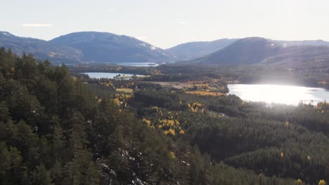 valle noruego con lagos y cimas de montañas