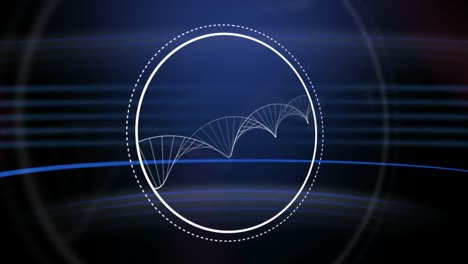 circle over dna structure against purple background