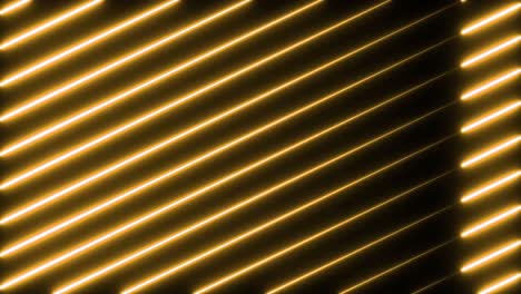 animation of multiple glowing neon orange diagonal lines moving on seamless loop