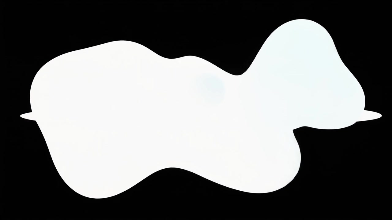 Abstract White Liquid Blob Morphing and Merging on Black Background