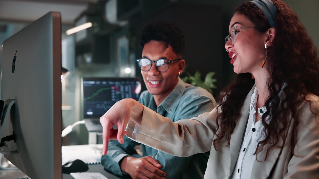 Business Team Collaboration at Night