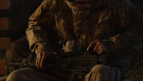 soldiers in a nighttime combat zone
