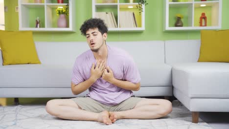 young man with shortness of breath.