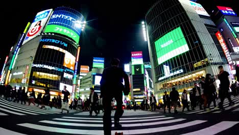 busy night in shibuya, tokyo