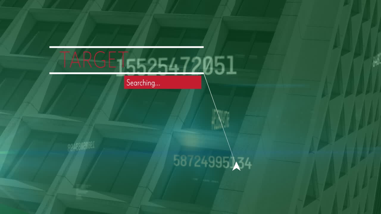 animación del procesamiento de datos sobre el paisaje urbano