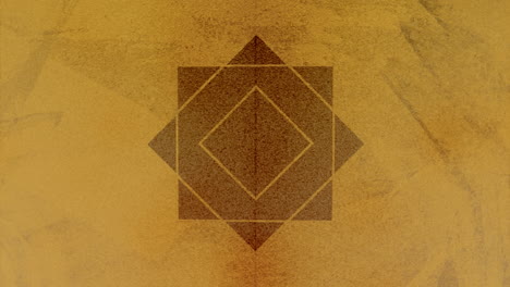 square and diamond design against textured brown background