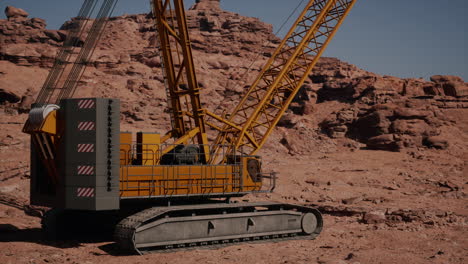 heavy crane in a desert landscape