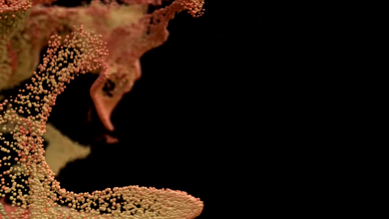 esferas abstractas que se mueven a través del marco como un líquido.