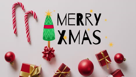 animación de la nieve cayendo sobre las felicitaciones de navidad texto y decoración