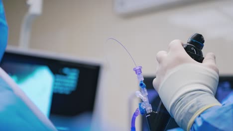 doctor monitoring patient. close up of monitoring of patient in the operating room