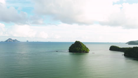 pristine islands on exotic coastline of krabi thailand, aerial view