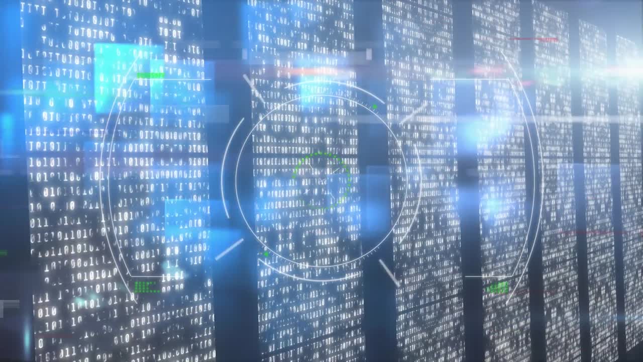 빛의 반점 위에 데이터 처리의 애니메이션