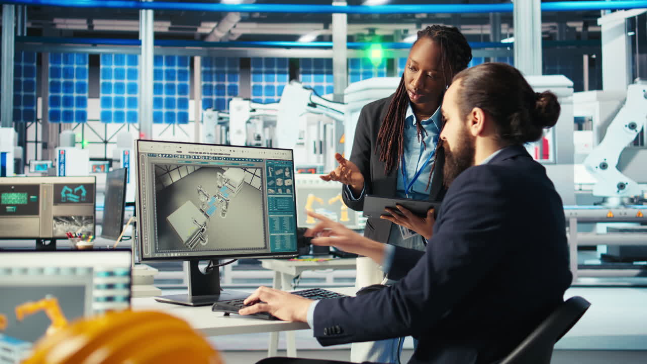 direttore di una fabbrica fotovoltaica che manda un operaio a riparare sistemi malfunzionanti