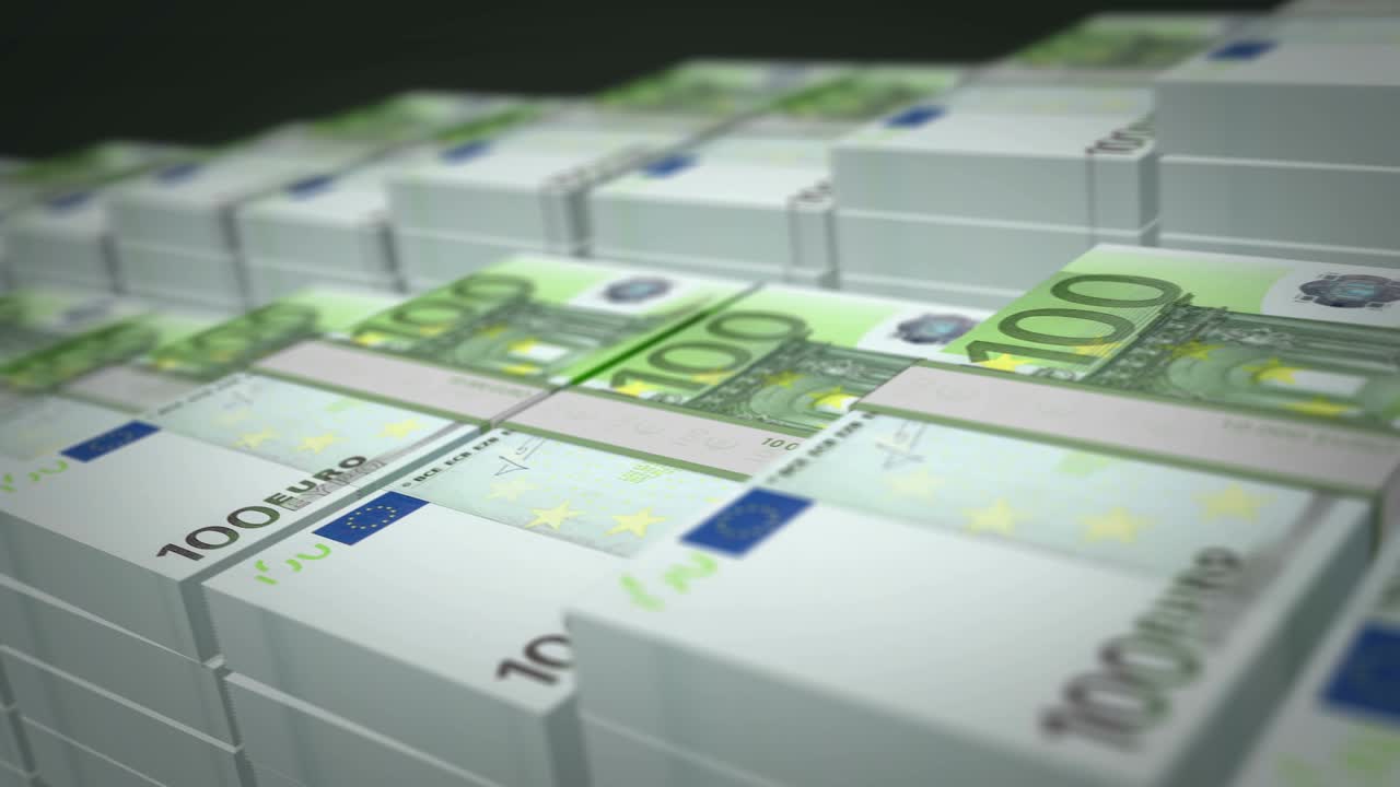 Euro-Geldscheinbündel Wachstumsschleife