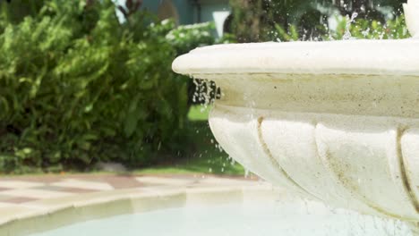 water drops from fountain close up