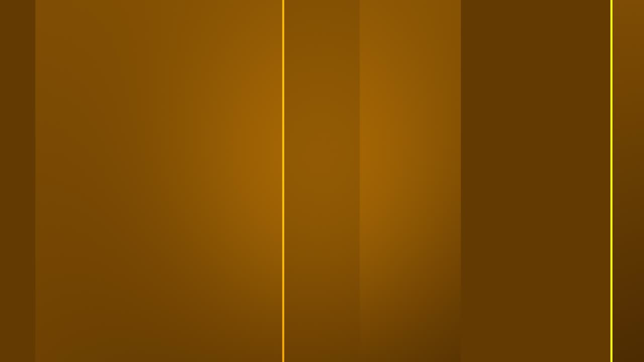 animación abstracta de formas rectangulares amarillas deslizantes con reflejos en un fondo degradado