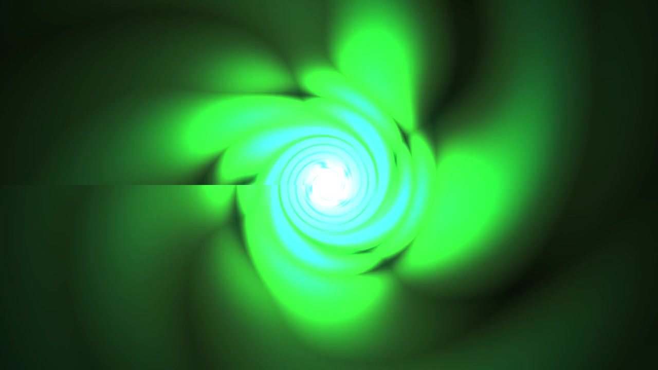 Dynamic Green and Blue Swirling Light Tunnel Background