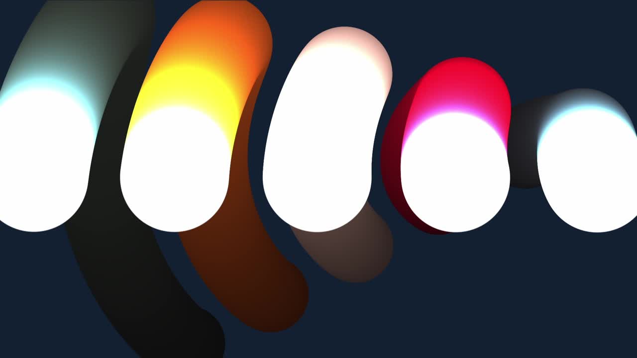 다채로운 모양과 곡선으로 추상적인 3d 디자인