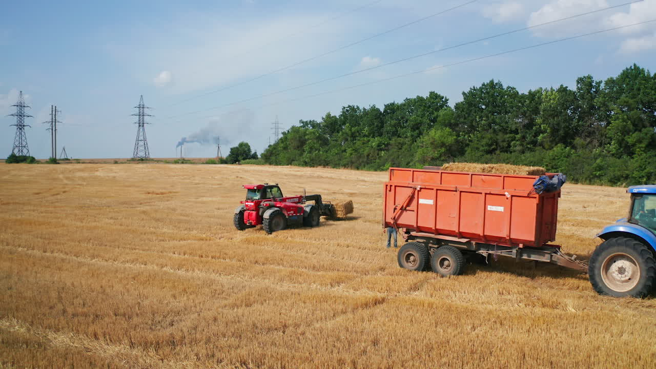 Hay Harvesting in a Field