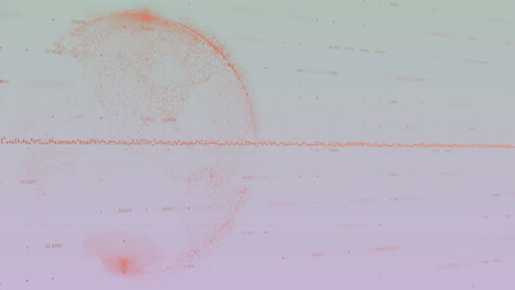 animación del procesamiento de datos y el globo sobre un fondo gris