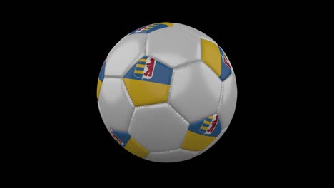 la bandera del oblast de zakarpattia en una pelota gira en un bucle transparente de canal alfa