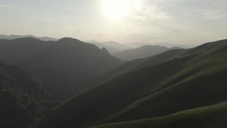 green mountains of iraty on sunny day, biarritz in france