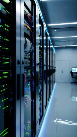 modern data center with server racks