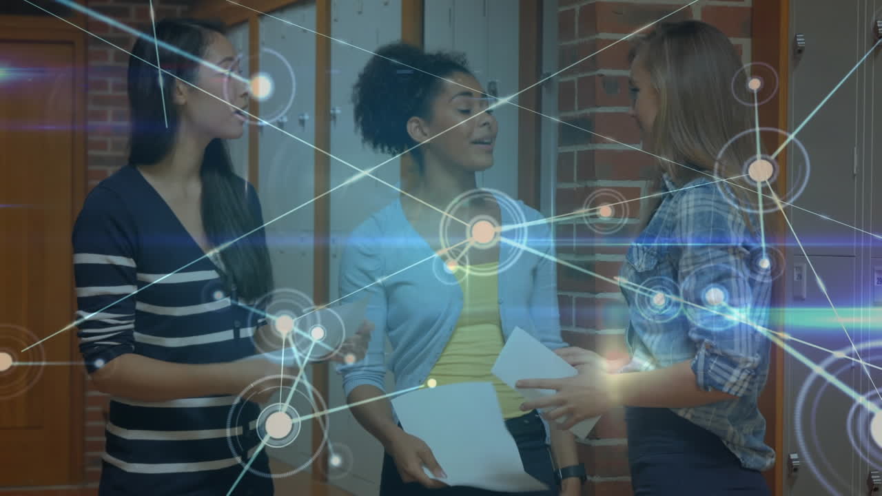 animación de la red de conexiones sobre los estudiantes