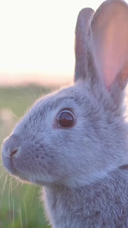 close-up of a rabbit at sunset