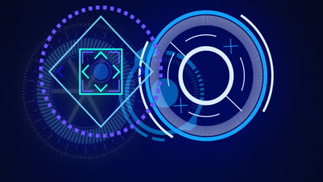 animación de escaneos y procesamiento de datos a través de una pantalla digital