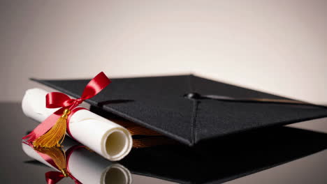 gorra de graduación y diploma