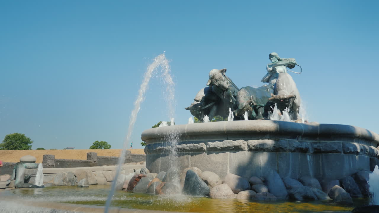 фонтан гефион - фонтан возле гавани в копенгагене скульптурная композиция фонтая