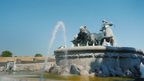 gefion fountain - a fountain near the harbor in copenhagen the sculptural composition of the fountai