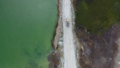 top view of crushed stone quarry