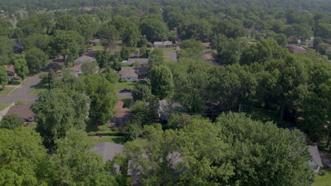 pull back over suburban neighborhood