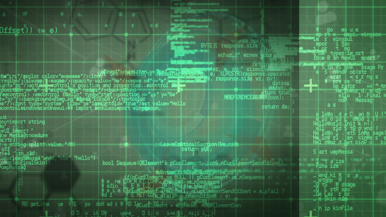 animación del alcance del escaneo sobre el procesamiento de datos y la cuadrícula