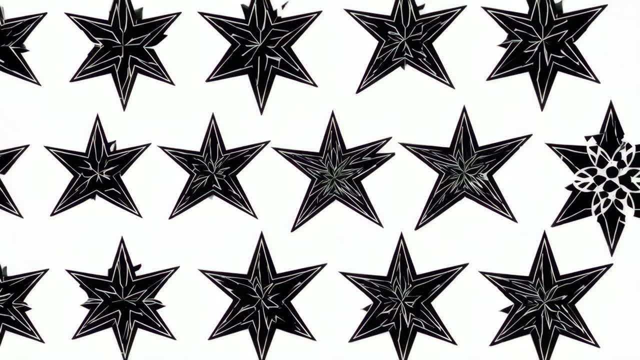 Abstract Black and White Geometric Star Patterns
