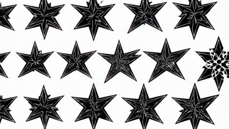 abstract black and white geometric star patterns